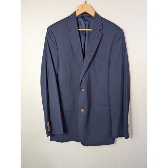 Ralph Lauren Black Label Blue Wool Sport Coat Blazer 40 Long - Picture 2 of 8